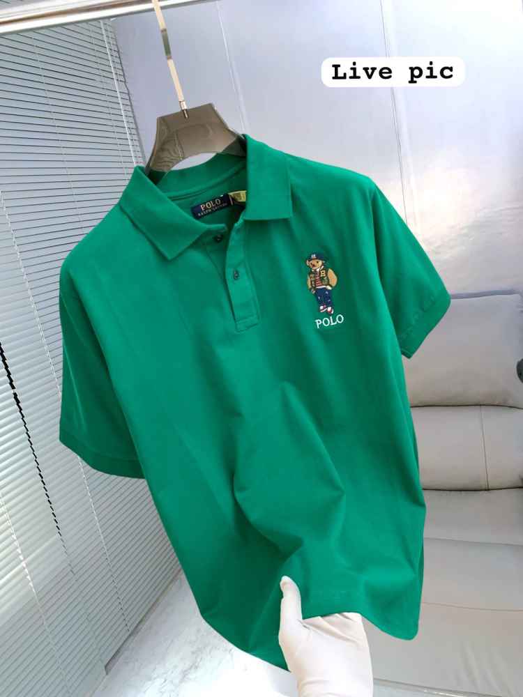 Ralph Lauren Green Premium Collar T-shirt-1