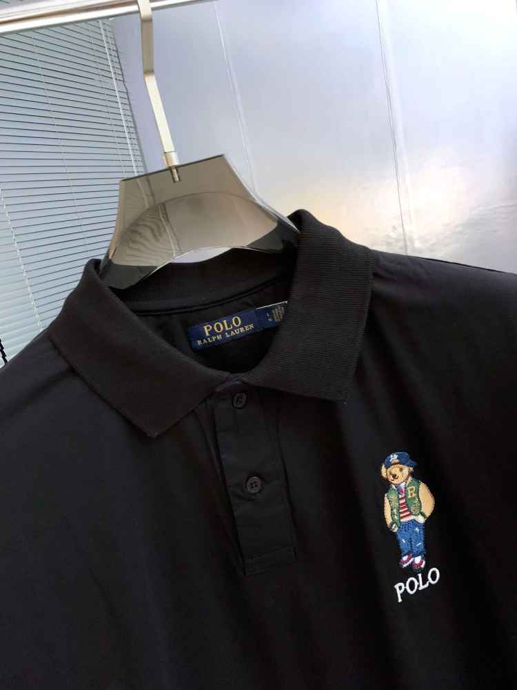 Ralph Lauren Black Premium Collar T-shirt-thumb-2