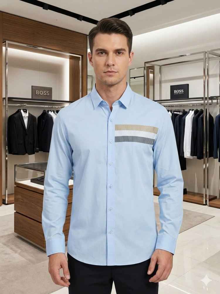 Hugo Boss Blue Premium Quality Shirt-thumb-0