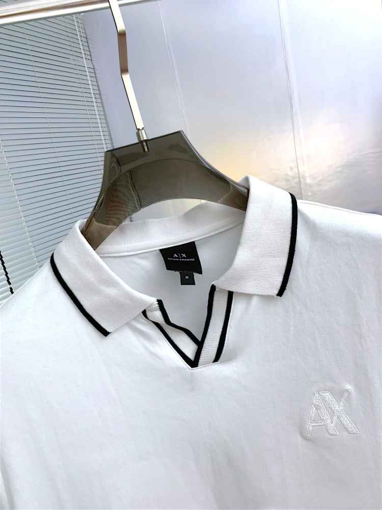 Armani Exchange White Premium Quality Polo Shirt-thumb-2