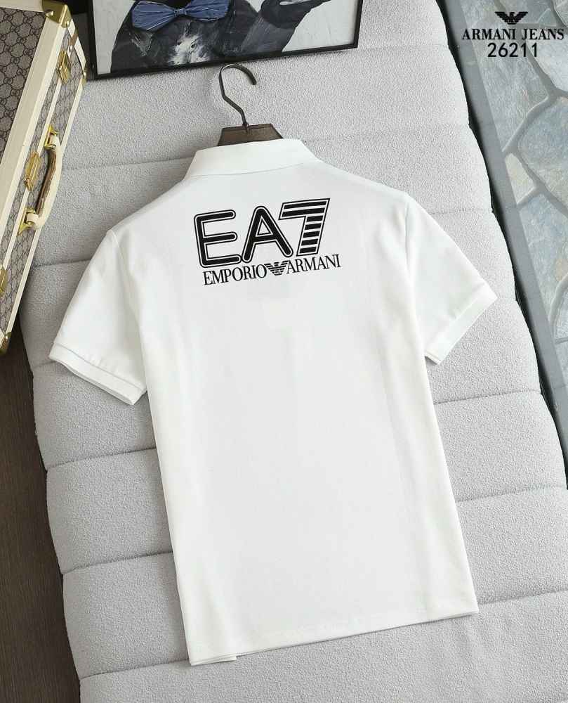 Emporio Armani White Premium Quality Polo T-shirt-thumb-4