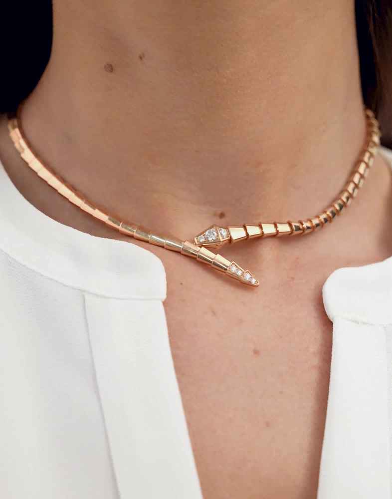 Bvlgari Serpenti Viper Rose Gold Necklace-thumb-2