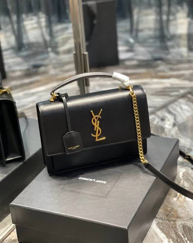 Saint Laurent Sunset Top Golden Sling Bag-1