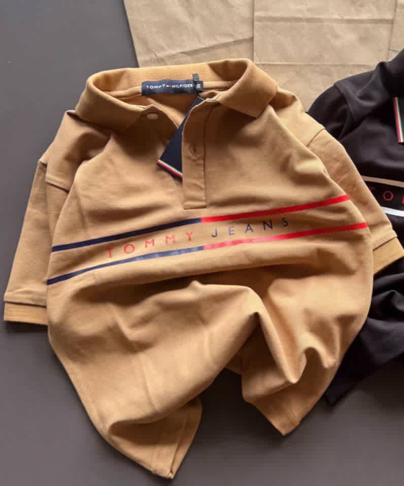 Tommy Hilfiger Brown Kids Premium Quality T-shirt-thumb-1