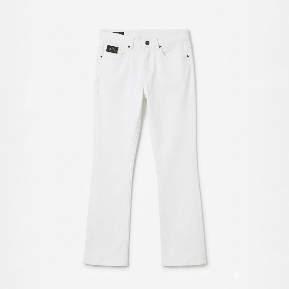 Armani Exchange White Premium Quality Jeans-thumb-0