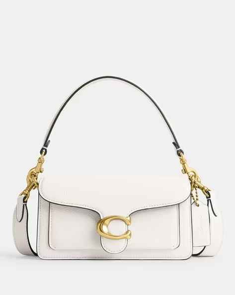 Coach C Logo Tabby 20 White Shoulder Bag-thumb-0