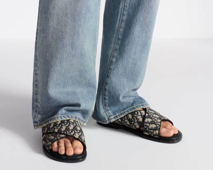 Dior Black Premium Alias Flip-flops-2