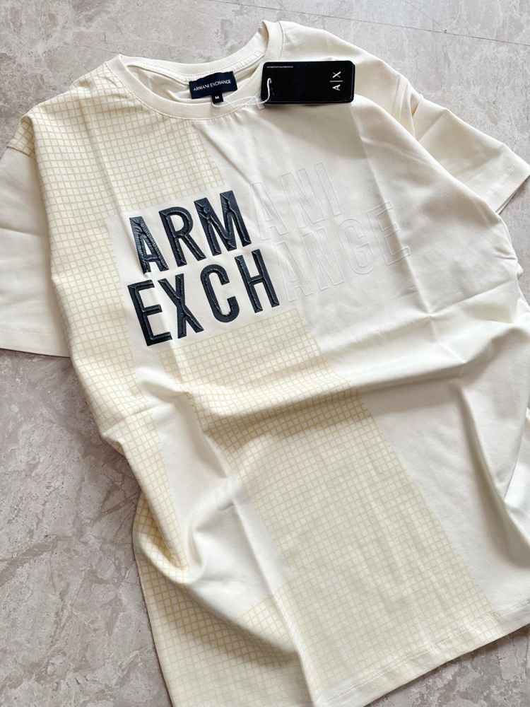 Armani Exchange Cream Premium Quality T-Shirt-1