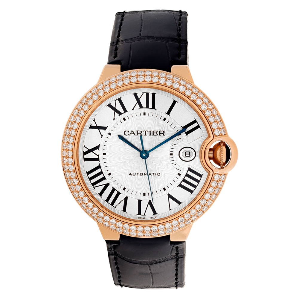 Cartier Ballon Bleu de White Dail Black Strap Watch WJBB0031-thumb-1