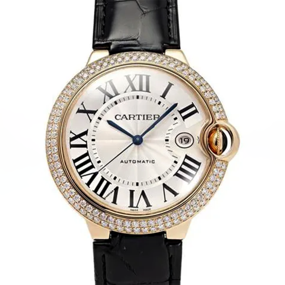 Cartier Ballon Bleu de White Dail Black Strap Watch WJBB0031-thumb-3