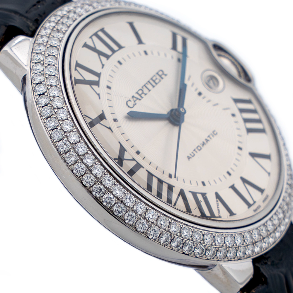Cartier Ballon Bleu de White Gold with Diamond-set Bezel Watch W69016Z4-2