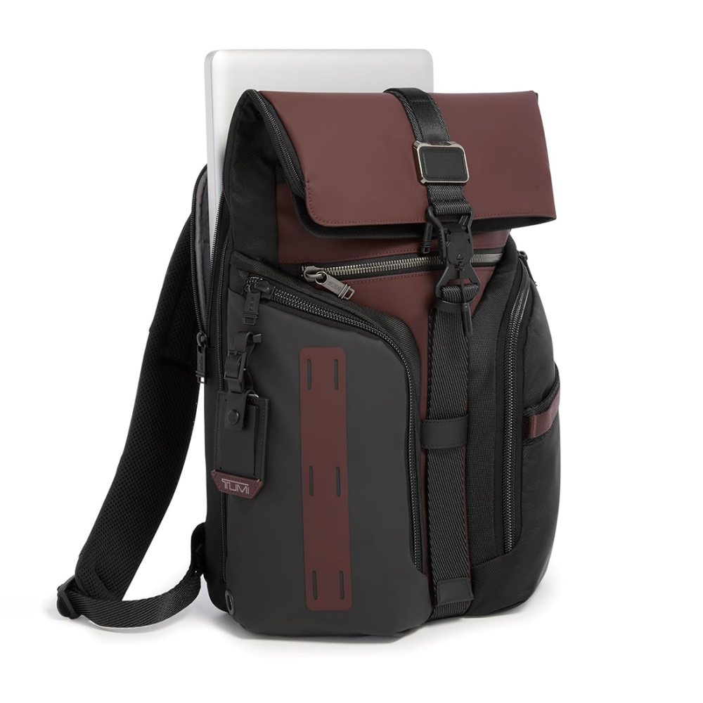 Tumi Alpha Bravo Logistics Flap Lid Wine Backpack-1