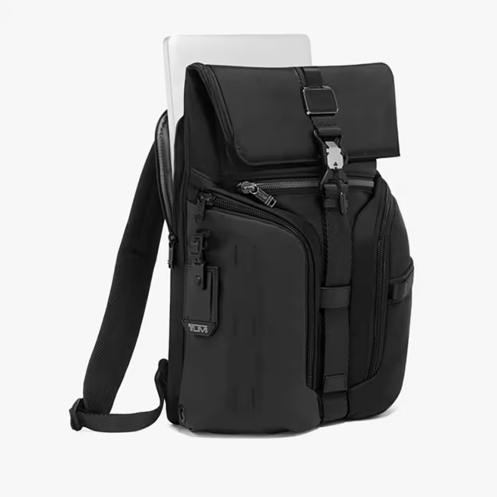 Tumi Alpha Bravo Logistics Flap Lid Black Backpack-1