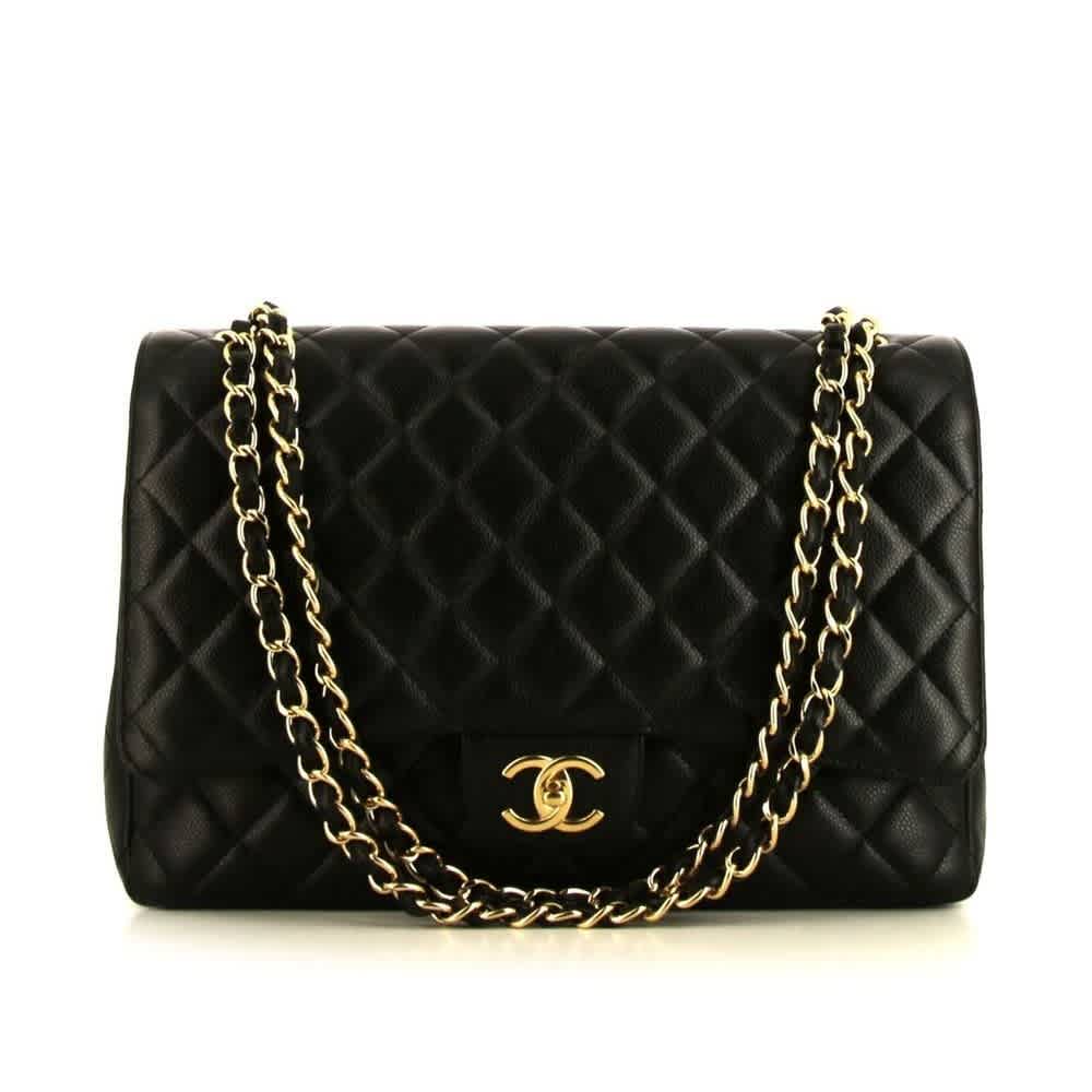 Chanel Black Classic Jumbo Sling Bag-thumb-0