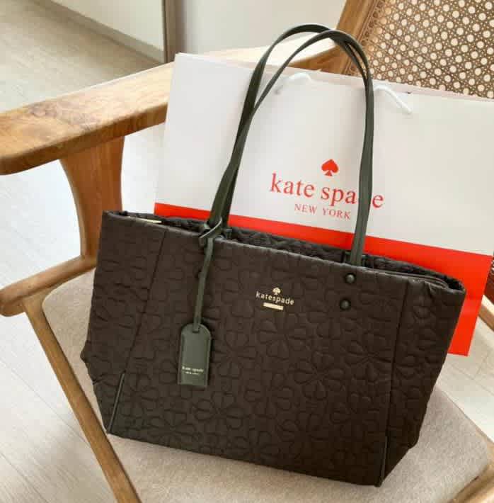 Kate Spade Tilly Quilted Dark green Tote Bag-thumb-0