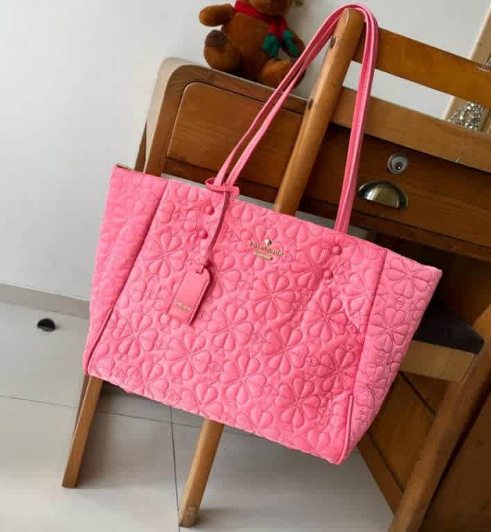 Kate Spade Tilly Quilted Pink Tote Bag-thumb-0