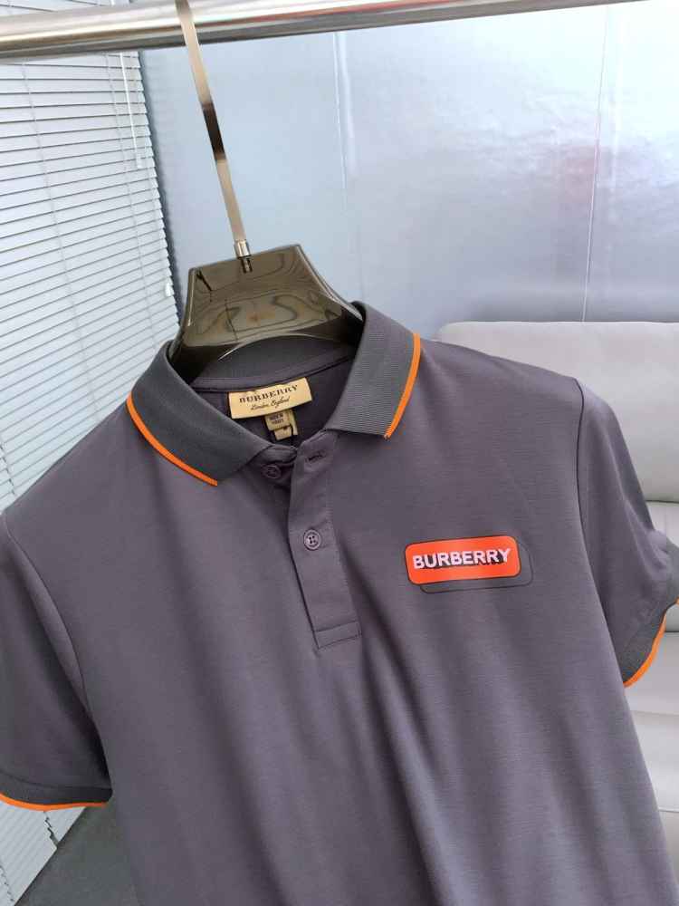 Burberry Purple Premium Exclusive Polo T-shirt-thumb-2