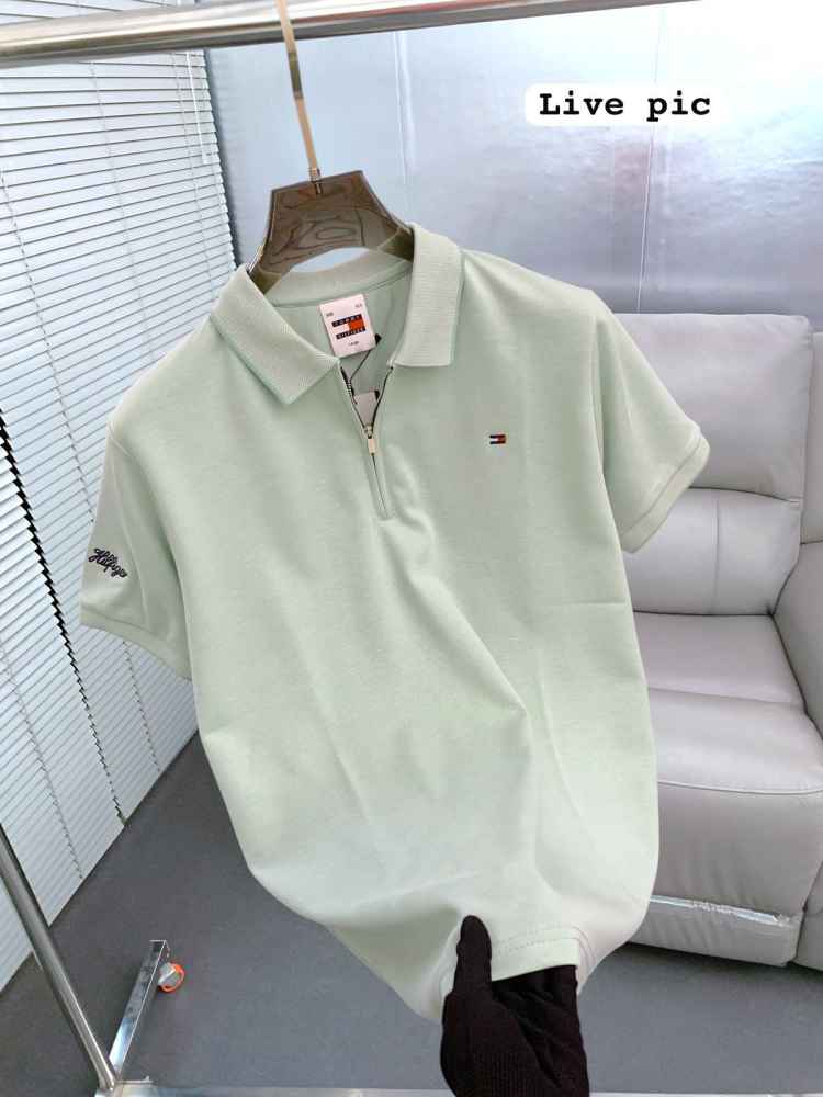 Tommy Hilfiger Light Green Premium Quality Tees-thumb-1