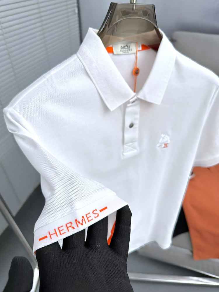 Hermes White Premium Quality T-shirt-3
