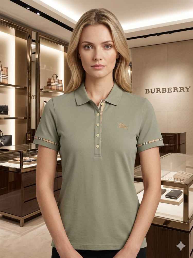Burberry Grey Premium Women T-shirt-thumb-0