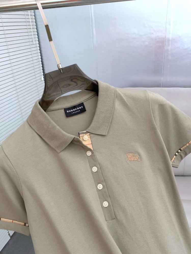 Burberry Grey Premium Women T-shirt-thumb-1