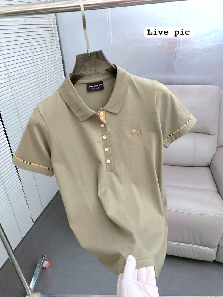 Burberry Grey Premium Women T-shirt-thumb-2