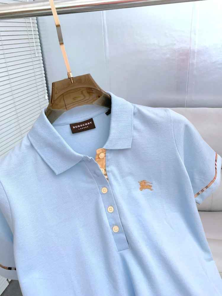 Burberry Sky Blue Premium Women T-shirt-thumb-2