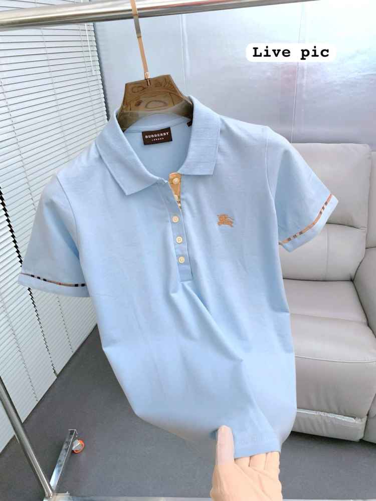 Burberry Sky Blue Premium Women T-shirt-thumb-1