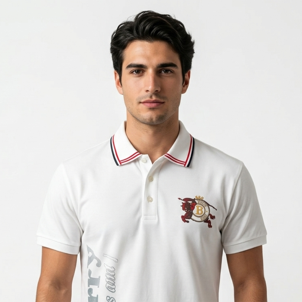 Burberry White Premium Quality Tees-3