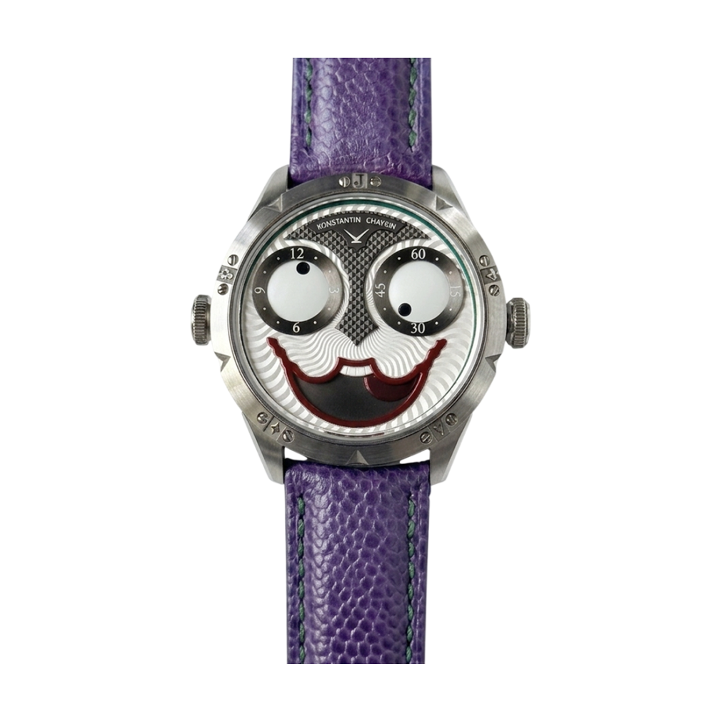 Konstantin Chaykin Joker - Steel - Moonphase "Wristmon" - Purple Leather Strap Watch K07-0.SS01.01-thumb-0