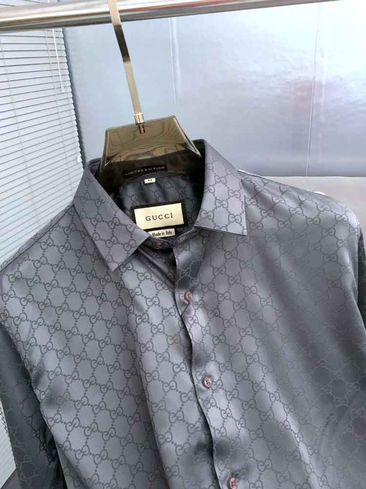 Gucci Grey Premium Quality Cotton Shirt-3