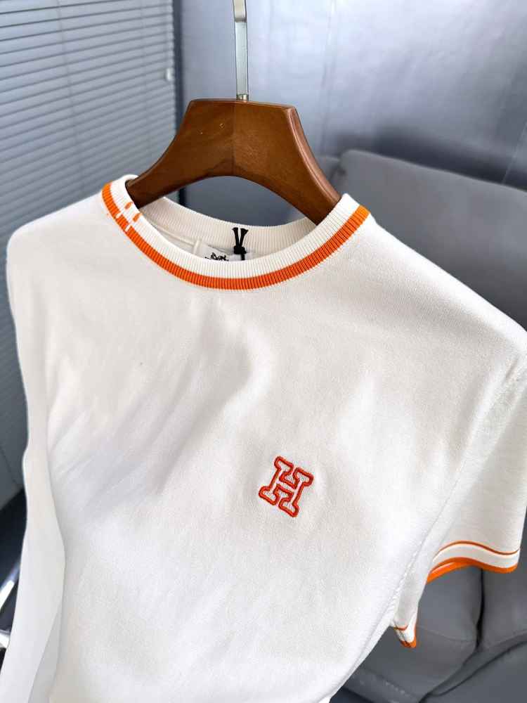 Hermes White Premium Quality T-shirt-4