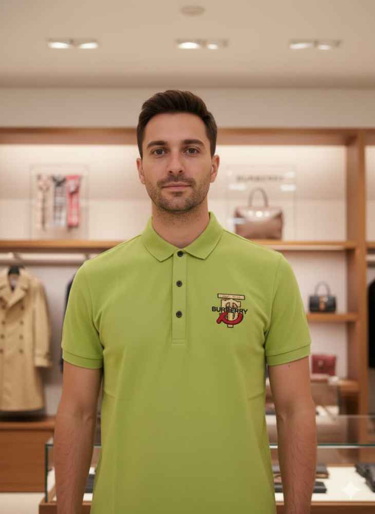 Burberry Green Premium Exclusive Polo T-shirt-1