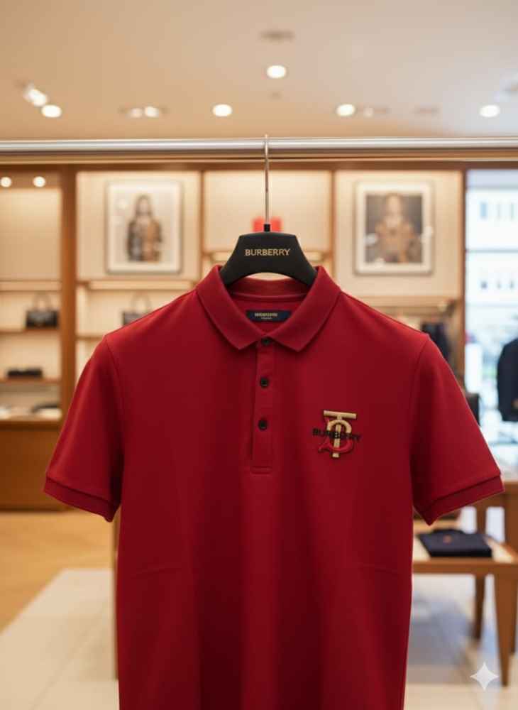 Burberry Red Premium Exclusive Polo T-shirt-2