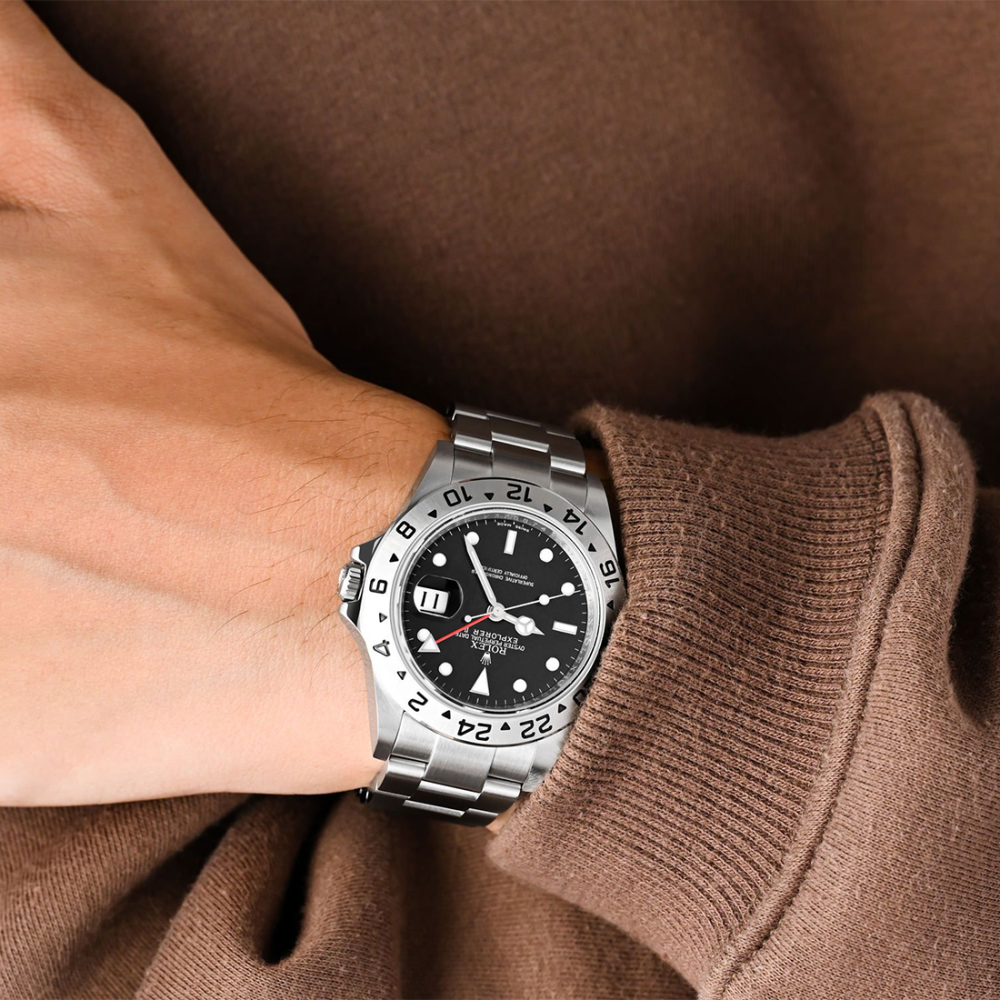 Rolex Explorer II Black Dial GMT Stainless Steel Watch 16570T-7
