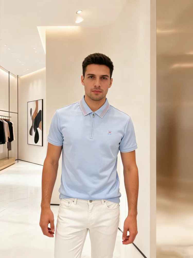 Hermes Sky Blue Premium Quality T-shirt-thumb-0