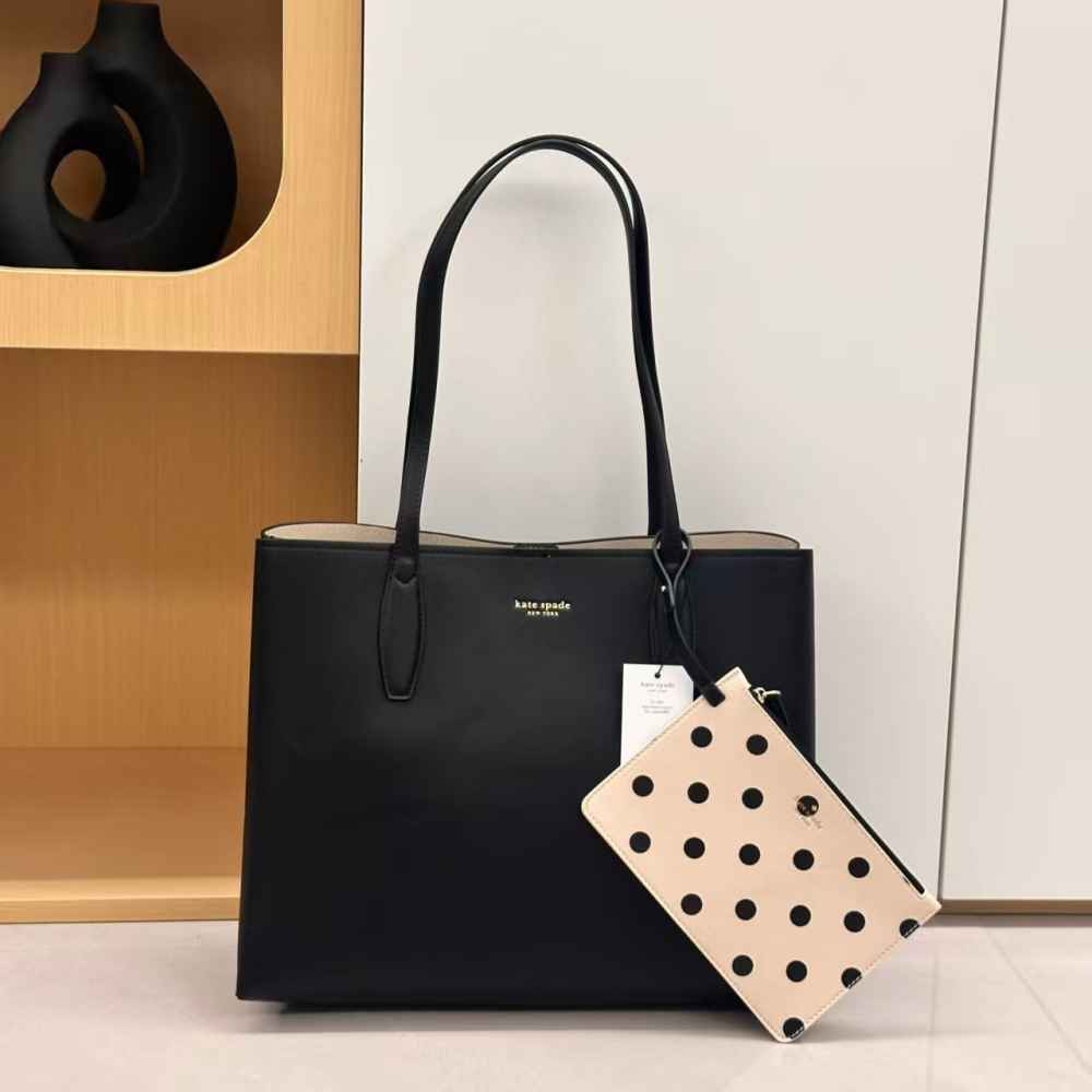 Kate Spade Ella Puffy Medium Black Tote Bag-1
