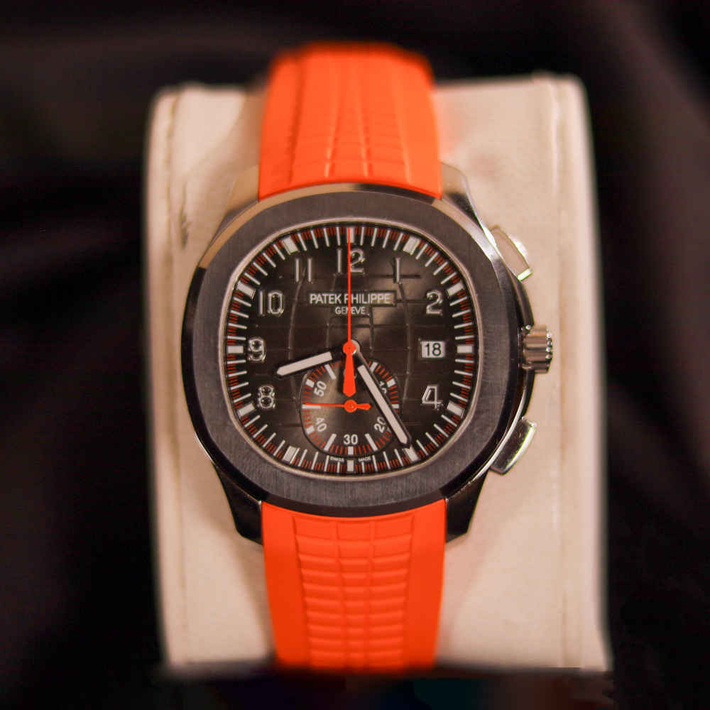 Patek Philippe Aquanaut Chronograph Black Dial Rubber Strap Mens Watch 5968A-001-5