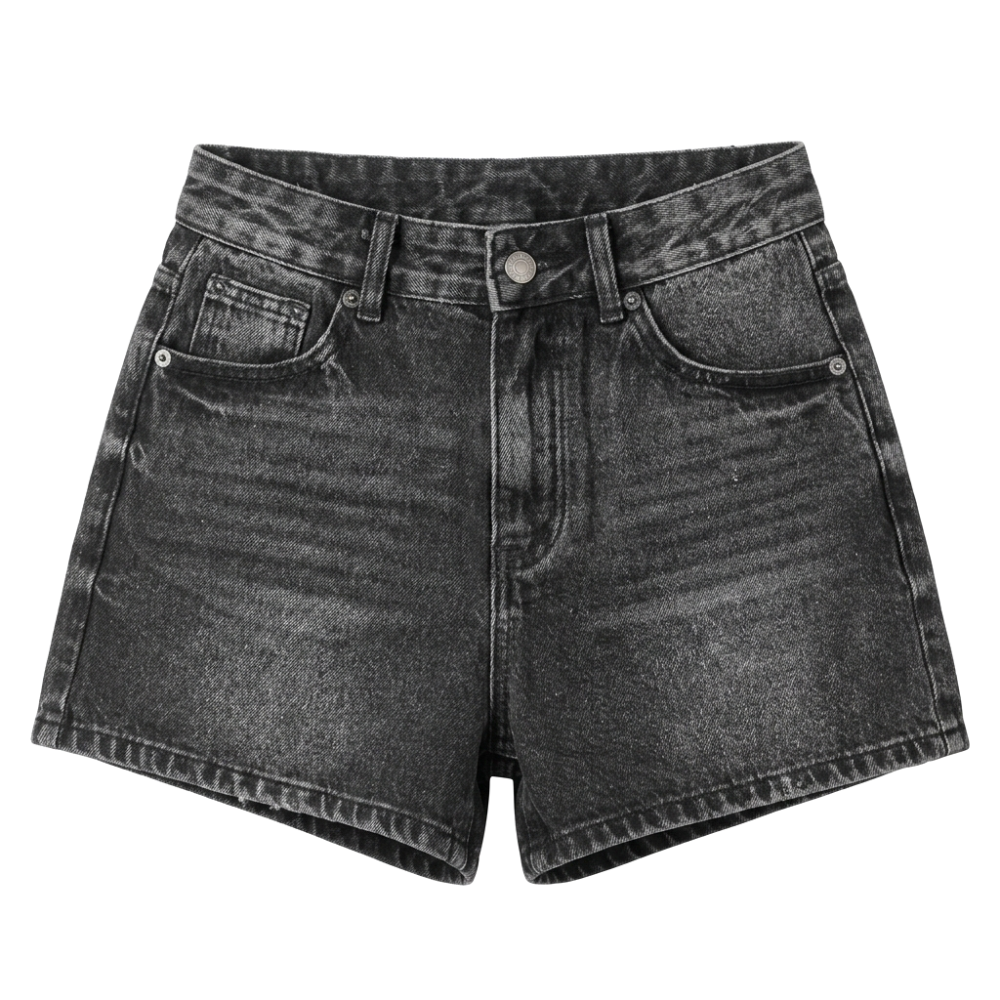 Prada Black Denim Shorts-thumb-0