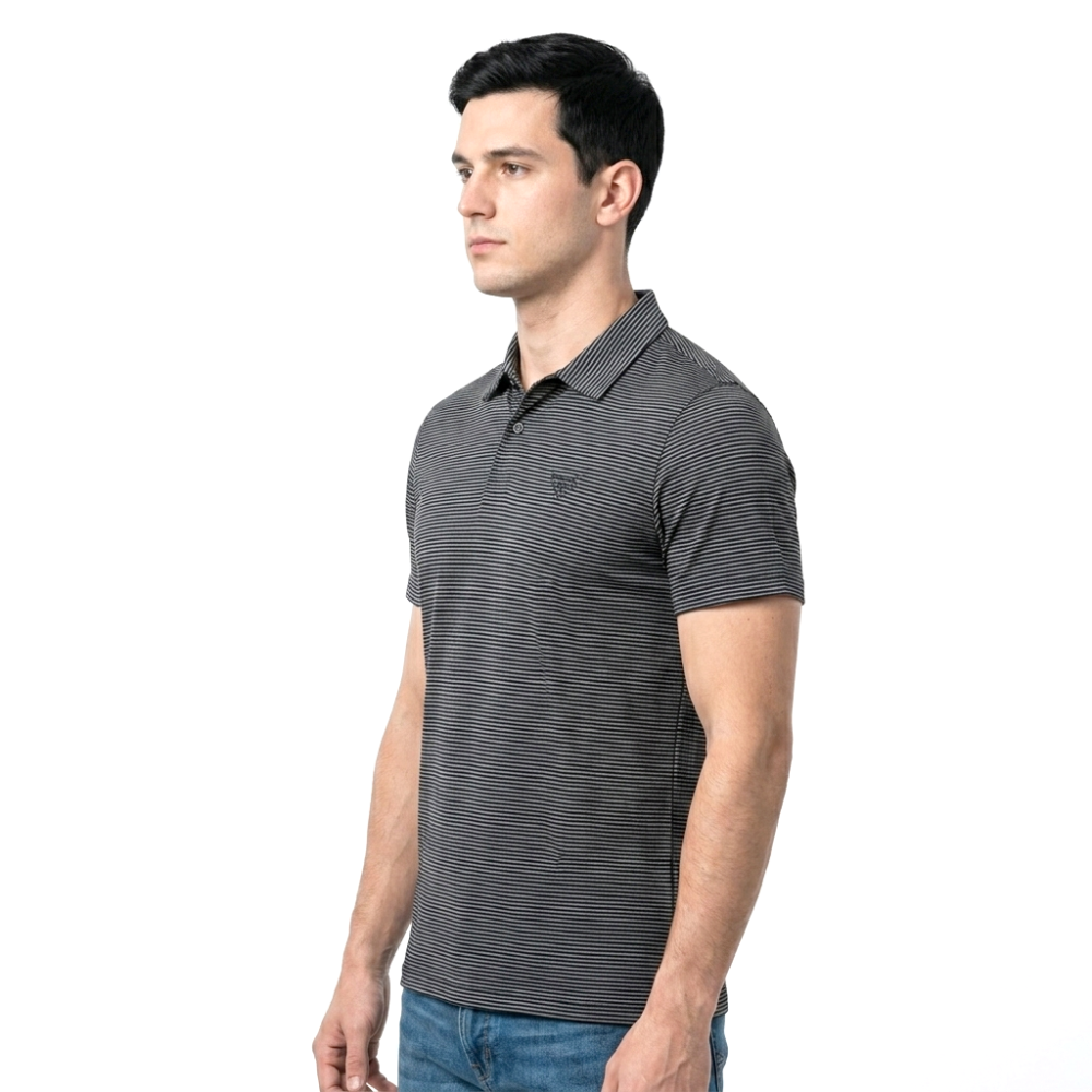 Prada Embossed Logo Grey Premium Polo Luxury T-shirt-thumb-2