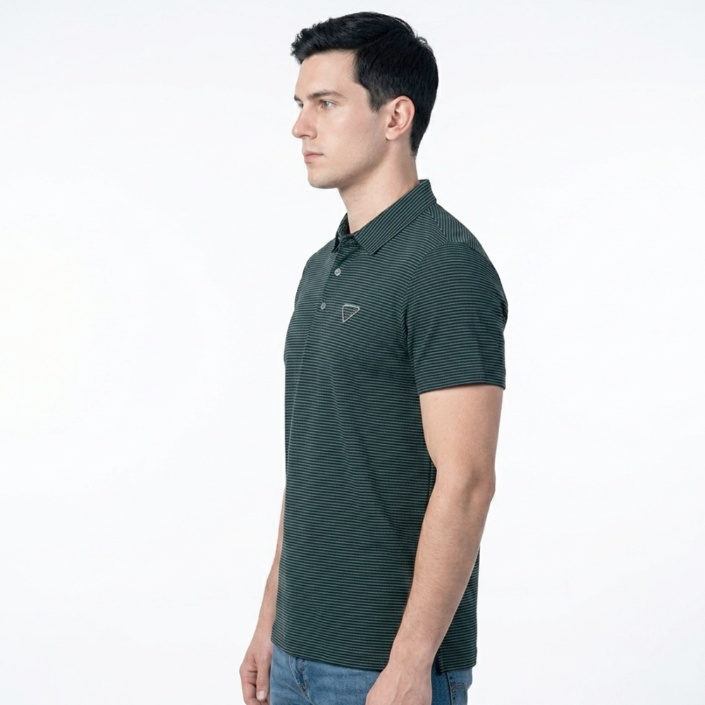 Prada Embossed Logo Green Premium Polo Luxury T-shirt-thumb-2