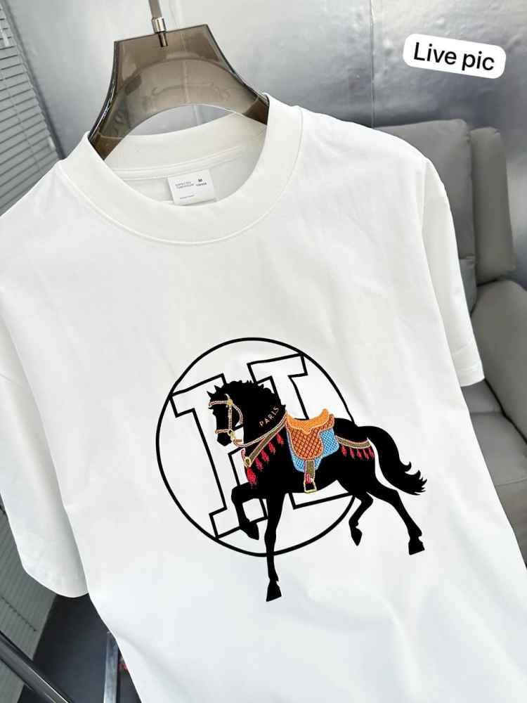 Hermes White Premium Quality T-shirt-2