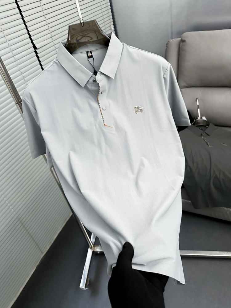 Burberry Grey Premium Exclusive Polo T-shirt-1