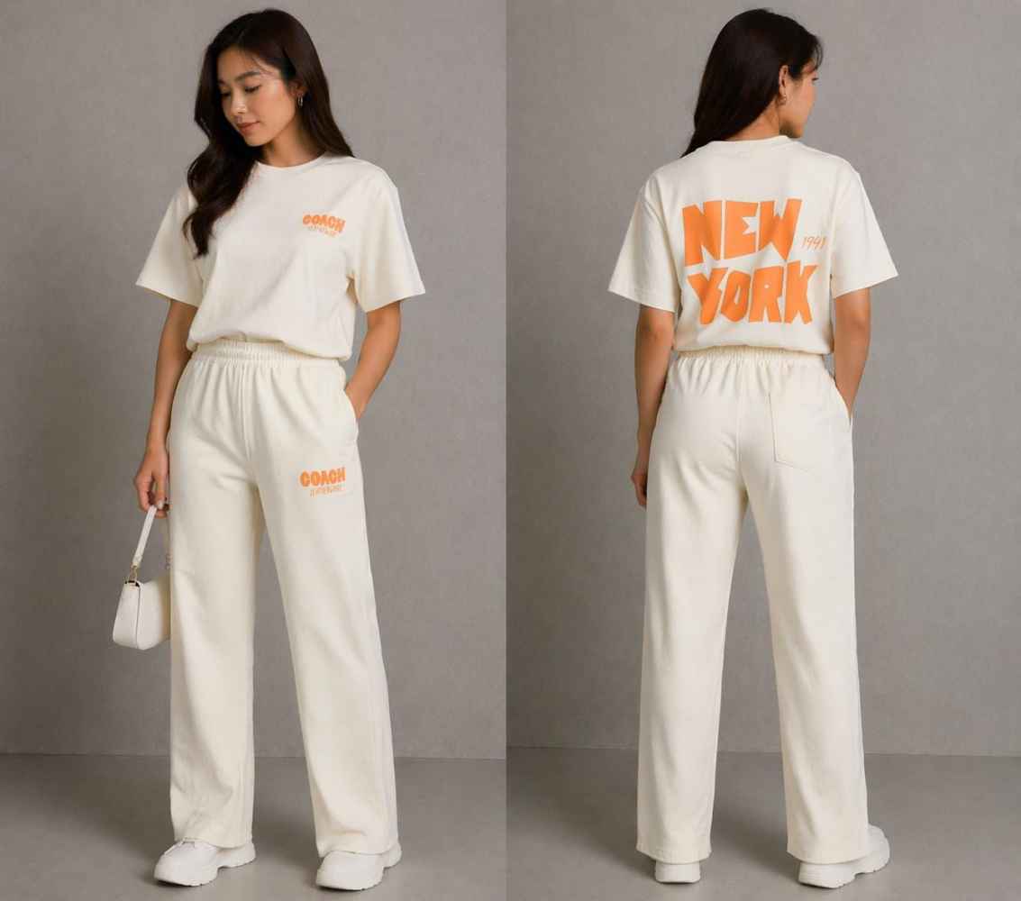Coach White Premium Quality Co-ord Set-0
