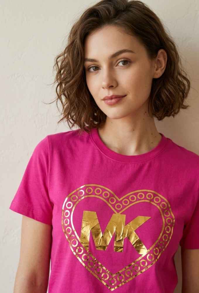 Michael Kors Pink Premium Quality Women T-shirt-thumb-0