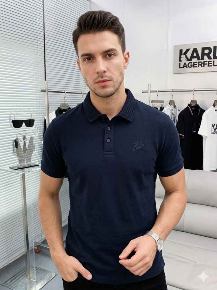 Karl Lagerfeld Blue Premium Quality T-shirt-thumb-0