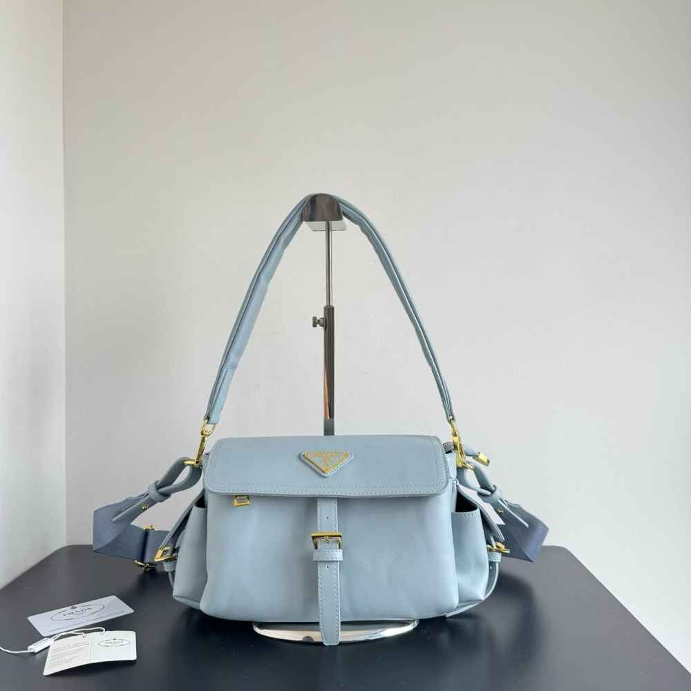 Prada Explore Flap Sky Blue Shoulder Bag-thumb-0