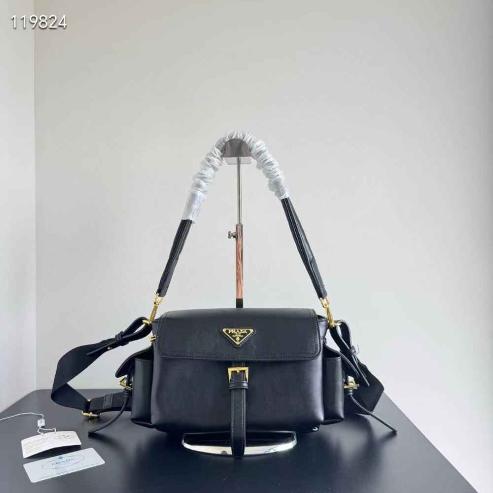 Prada Explore Flap Black Shoulder Bag-thumb-0