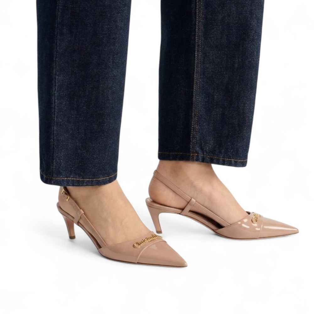 Christian Dior Peach Premium Quality Heels Sandals-thumb-0