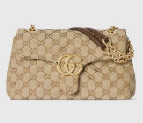 Gucci Marmont Signature Beige Sling Bag-thumb-0